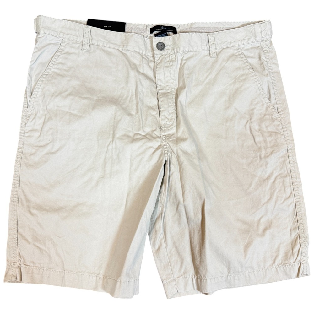Marc Anthony Linen Shorts‎ Men's 38 Beige Khaki Utility Preppy Hiking NEW